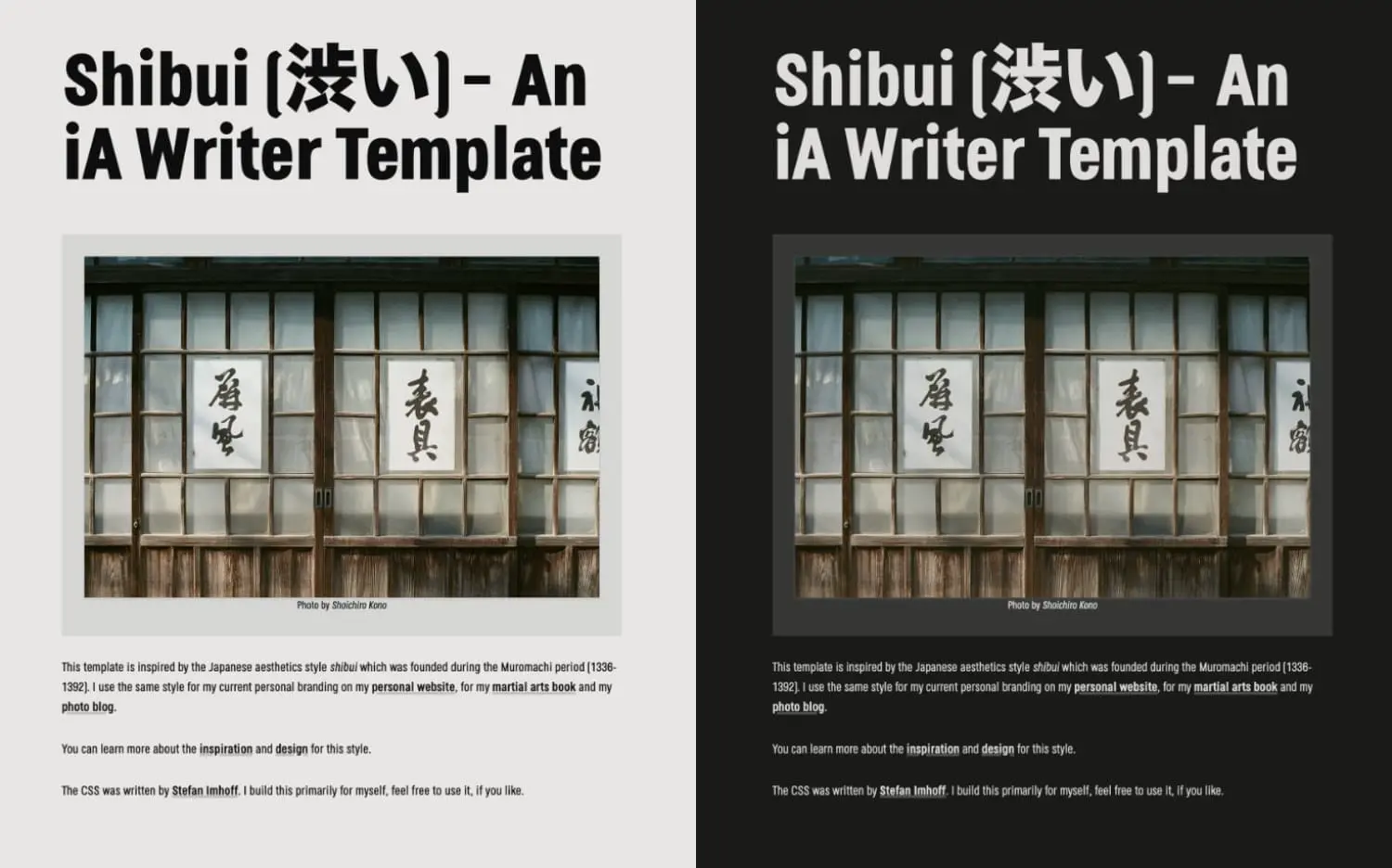 iA Writer Template Shibui