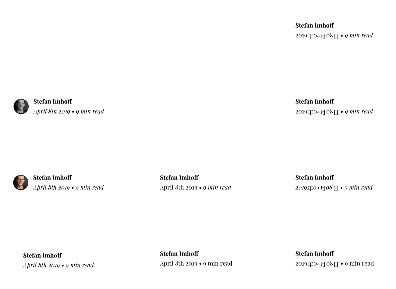 Variants of the Meta section