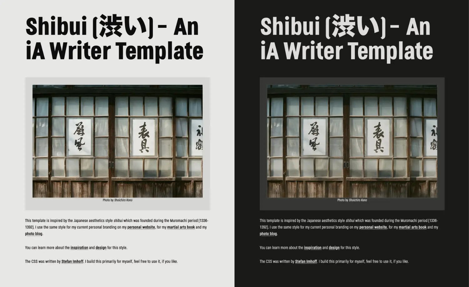 iA Writer Template Shibui (渋い)